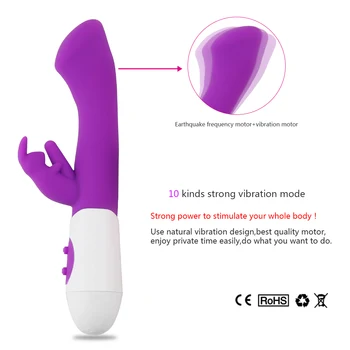 Dual-Acțiune Rabbit Vibrator Clitoridian G-Spot Masaj Vibrator Vibrator Vagin Șoc Jucarii Sexuale Pentru Femeile De Sex Feminin Masturbator