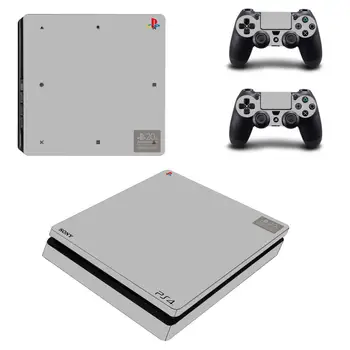 PS1 Stil PS4 Slim Autocolante Play station 4, Piele Autocolant Decalcomanii de Acoperire Pentru PlayStation 4 PS4 Slim Consola si Controller Piele