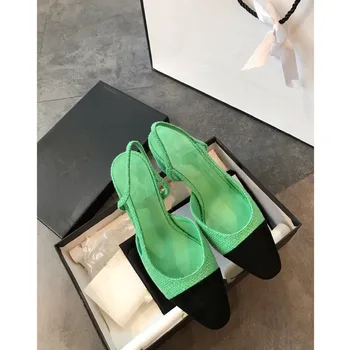 2020 nouă femei sandale pentru Femei Pantofi de moda lady clasic de Brand Desginer Tocuri Pompe Design de Lux tweed Pantofi de Designer, femeie