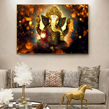 Zei Hinduse Arta De Perete Panza Printuri Ganesha Zei Panza Picturi Pe Perete Clasic Hinduism Imagini Decorative Decor Acasă