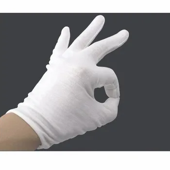 24buc/lot Alb Mănuși de protecție din Bumbac de Lucru Mănuși de Protecție Pentru Servire/Chelneri/drivere de Protecție a Muncii Eticheta YST001