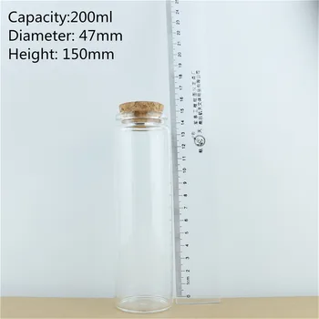 12pcs/lot 47mm 150ml 200ml 240ml Plută Meserii Sticlă Botttle Sub Borcane Bucătărie Container de Depozitare Sticle In vitro Borcane de Sticlă