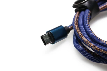 Textile Jean Cârpă C USB Micro Port Cablu tip c port USB de 1,5 m stright lungime albastru colorway