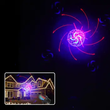 32 RGB Crăciun Lumina Laser Proiector Grădină în aer liber rezistent la apa DJ Laser Halloween Rosu Verde Albastru Decor de Vacanță Lampa
