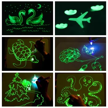 8PCS Desena Cu Lumina 2 In 1 UV Marker Creative Magie Invizibil, Pixuri, Instrumente de Pictură Copiii Placa de Desen Pentru Copii Cadouri