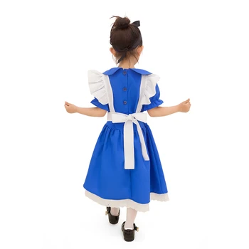 Fata Alice în țara Minunilor Petrecere Alice Menajera Costum Cosplay copii Copii Vacanta Fantasia Menajera Joc de Rol Costum Uniforma