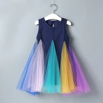 Fete Șifon cutat rochie de Cusut multicolor rochii de fată copilul tinutele de crăciun pentru copii rochii pentru fete haine pentru copii