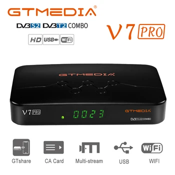 GTMEDIA V7 Pro TV Satelit Receptor DVB-S2, DVB-T2 decodor CA Suport pentru Card Europa ccam T2MI spania PK Freesat plus V7 tv box