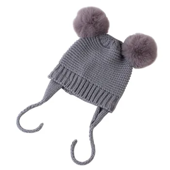 Toamna Fierbinte Iarna Pentru Copii Fete Băieți Copilul Solid De Imprimare Pălării Cu Bile Design Casual Cald Capace De Pălării 2021