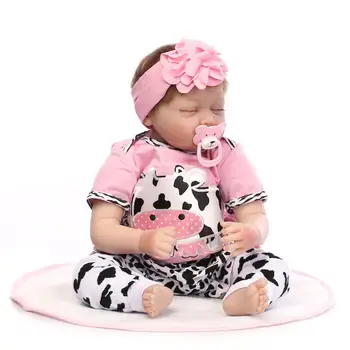 NPK 55CM Bebes Renăscut Papusa Realiste Silicon Moale Renăscut Baby Dolls Jucarii Pentru Fete Ziua de nastere Cadou de Moda Păpuși pentru Copii