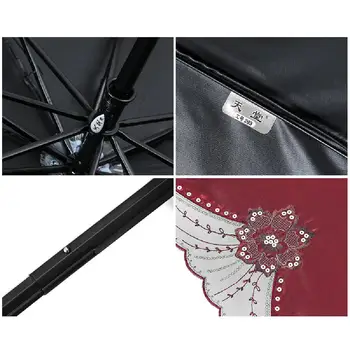 Creativ oțel 8 os suport de umbrele de soare umbrela de protecție solară anti-UV dantela brodata umbrela de sex feminin tri-fold umbrela
