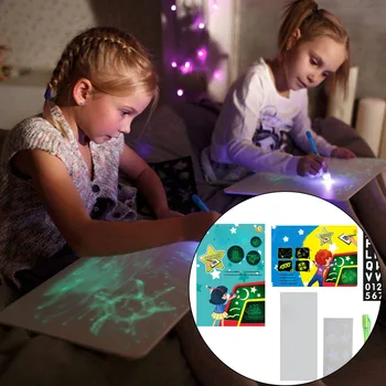 Planșa de desen 3D Magic 8 Efecte de Lumină Bord Puzzle 3D Sketchpad Tableta Copii Creative Pen Cadou Led-uri Lumini de Strălucire Artă Desen Jucarii