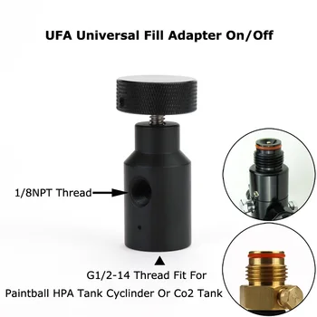 Noi Paintball PCP de la Distanță Furtun UFA Universal Umple Adaptor CO2 HPA Adaptor On/Off ASA Mare Buton (NEGRU)
