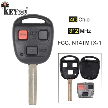 KEYECU 312MHz 4C Chip FCC: N14TMTX-1 Înlocuire 3 Buton de acces fără cheie de la Distanță Masina breloc pentru Lexus RX300 1999-2003