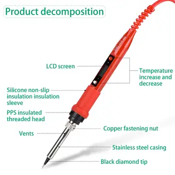 JCD ciocan de Lipit Electric Kituri 908S Digital LCD Portabil PCB BGA de lipit ciocan de Lipit Sudor Sfat Tin Creion pentru Reparatii Telefoane