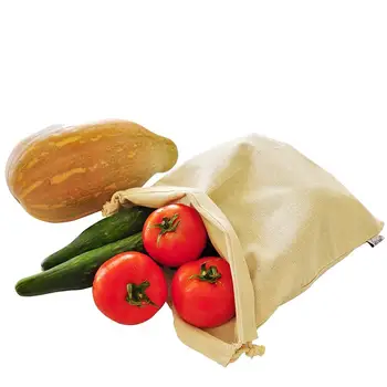 2 BUC Pungi de Cumpărături Refolosibile Cordon de Bumbac Organic Sac de Depozitare Eco Friendly Geanta Shopper Pentru Magazin Alimentar de Legume Fructe Saci