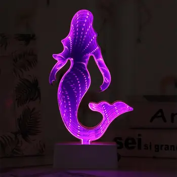 Vis Tunel LED 3D Neon Noapte Lihgt Flamingo Unicorn Stea Copac Decor de Masă Lampă de Craciun Petrecere de Anul Nou Acasă Cadou