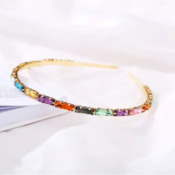 Europene Simplu și ușor de Lux de Păr Banda de Sticlă Colorată Diamant Margine Subțire Elegant de Accesorii de Par Elegante URI Cool articole pentru acoperirea capului