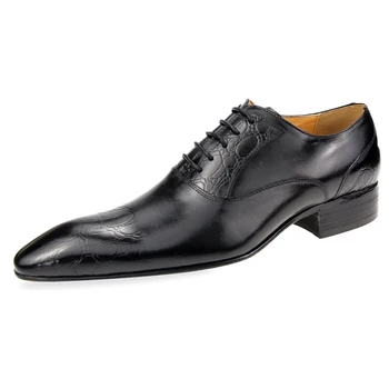 2020 pantofi bărbați Autentic pantofi de nunta chaussure homme cuir oxford Dantela sus pantofi pentru bărbați pantofi din piele sapato biroul pantofi pentru bărbați