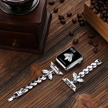 Bijuterii femei Curea de Metal pentru Apple Watch Band 6 44mm 40mm 38mm 42mm Albine Diamant Centura pentru iWatch Benzi de Serie SE 6 5 4 3 Brățară
