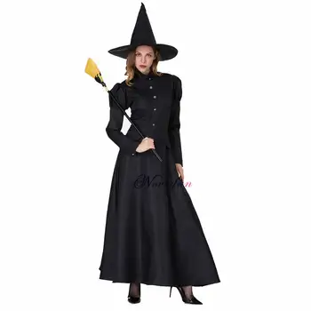 Mama Fiica Costume Negre Vrăjitoare Vrăjitoare Rochie De Rochie De Adult Copii Femei Costum Pentru Petrecerea De Halloween Cosplay Rochii
