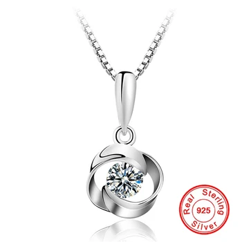 Noi 925 de Argint Culoare Cristal Coliere Pandantiv Pentru Femei AAA Zircon Pandantiv cu Diamante de Vânzare Fierbinte Bijuterii de Argint Pur