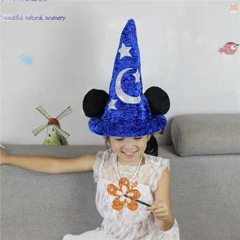 16cm*36cm Mickey Mouse Magician Pălărie de Pluș Jucării de Pluș de Înaltă calitate Fantasia Magie Pălărie de Pluș Jucărie Pentru Ziua de nastere Cadou