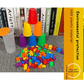 Montessori Jucărie 1 Set Rainbow Six Culoare Ursul De Învățământ Cunoaștere Curcubeu De Culoare De Potrivire Joc Jucarii Educative Cadouri Jucarii Pentru Copii