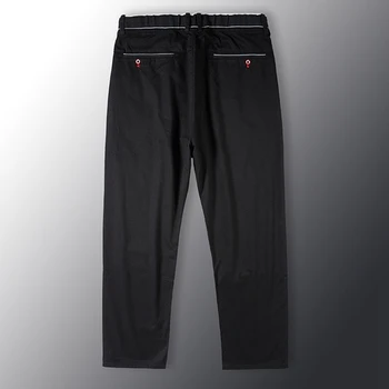 Toamna și iarna nou liber de mari dimensiuni pantaloni barbati din bumbac elastic talie elastic coarda bărbați pantaloni casual negru 7XL