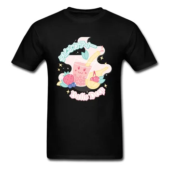 Tricou Ceai Bubble Kawaii tricou Barbati Femei Haine de Bumbac Drăguț desen Animat de Imprimare Topuri Tricou Negru Japonia Stil Stradă Teuri Amuzant