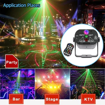 Disco LED Lumina de Crăciun Laser Proiector RGB 60 de Modele de Partid Lumină Soundlights DJ Etapa Lumina Decoratiuni de Halloween pentru Casa