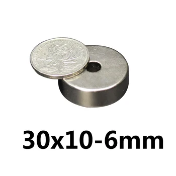 1/3/5pcs 30x10-6mm Neodim Magneți Puternici N35 30*10mm, Gaura de 6mm Rotunde cu statut Permanent Înecat Magnetice Neodim Magnet 30*10-6mm