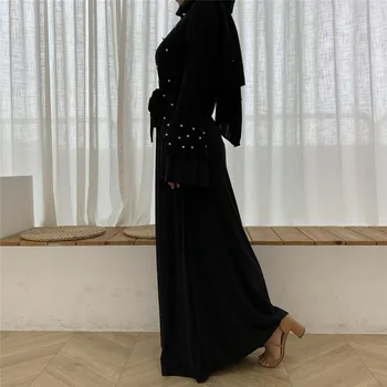 WEPBEL Maneca Clopot Femeile Musulmane Moda Rochie cu Margele Talie Mare Abaya Dubai Dantela-up Slim-Fit Maxi Rochie Haine Islamice