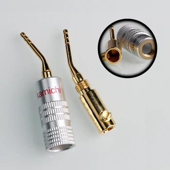 8PCS 2mm Nakamichi Banana Plug Placat cu Aur de Pin Înger Sârmă Vorbitor Șurub de Blocare a Conectorului Muzicale Audio HiFi