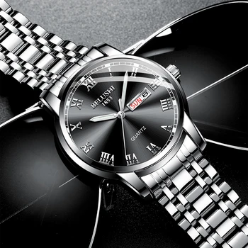 BELUSHI Nou Brand de Lux Omul de Afaceri Ceas Roman Dial Indicator Luminos Dublu Calendar Oțel Caz Impermeabil Cuarț Mens Ceasuri