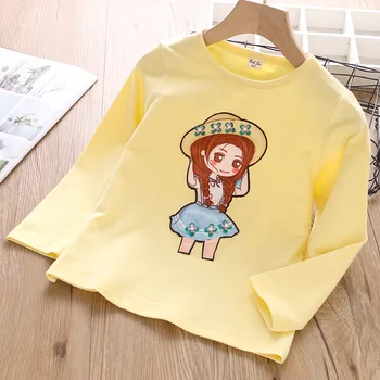 2020 Primăvară de Moda Fete Printesa Fată Drăguță Imprimate T-shirt pentru Copii Mâneci Lungi Tricouri Copil din Bumbac Topuri Pentru Copil Haine