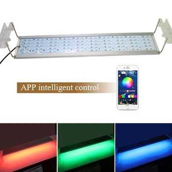 RGB LED Lampa Pentru Lumina de Acvariu Rezervor de Pește Clip Pe Led Pentru Acvariu cu LED-uri Corpuri de Iluminat Extensibila Suport 50 60 70 CM