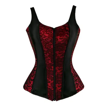 Femei bretele corset overbust jacquard top corset bustiera exotice de zale lenjerie brocart plus dimensiune costume de moda