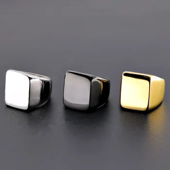 Bărbați clasic Inel Neted 316L din Oțel Inoxidabil Inele de Aur Negru de Culoare de Argint en-Gros de Dropshipping Bijuterii Cadouri pentru Bărbați HRM76