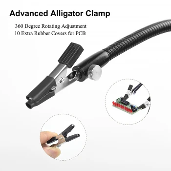 Toolour Lipit Mana de ajutor 2PC Bratele Flexibile Sta Cu Lupa 5X USB Lampa pentru Sudură, Reparații IlluminationThird Instrument de Mână