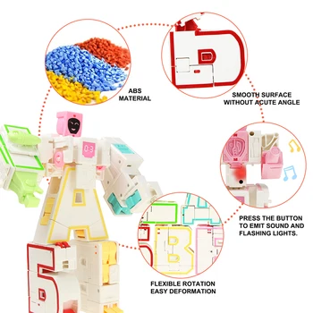 6pcs/Set rusă Scrisoare DIY Deformare Robot de Asamblare Transformarea Puzzle Jucarii Educative pentru Copii Cadouri