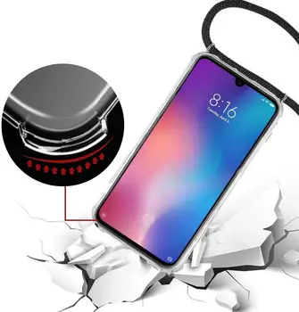 Caz Capacul Transparent Anti-Șoc Agățat cu Snur Pentru Xiaomi Mi 6X / Km A2 (4G) 5.99 