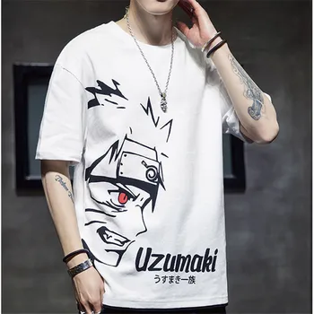 Galben Naruto T Camasa Barbati Japoneze Sasuke Tricou Streetwear Harajuku Casual Jumătate Maneca Topuri Supradimensionate Vara Japonia Rock Tricouri