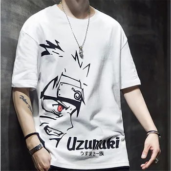 Galben Naruto T Camasa Barbati Japoneze Sasuke Tricou Streetwear Harajuku Casual Jumătate Maneca Topuri Supradimensionate Vara Japonia Rock Tricouri