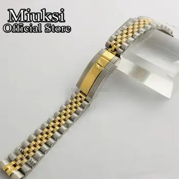 Miuksi 20mm aur jubiliară din oțel inoxidabil ceas banda de pliere catarama se potrivesc 40mm caz ceas de barbati curea