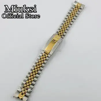 Miuksi 20mm aur jubiliară din oțel inoxidabil ceas banda de pliere catarama se potrivesc 40mm caz ceas de barbati curea