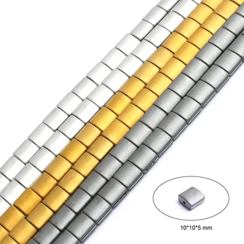 Piatra naturala Geometrice Argint Aur de Culoare Margele Hematit de 10*10*4MM Liber Margele Spacer pentru a Face Bijuterii Diy Brățară Colier
