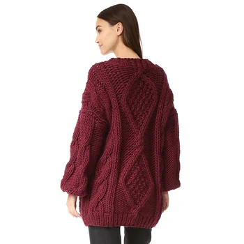 Gros de iarna cald Timp de stil pulover pulover stil Nordic moale Gros Femei lucrate Manual pulover haina de Mari dimensiuni Pulover de Iarna