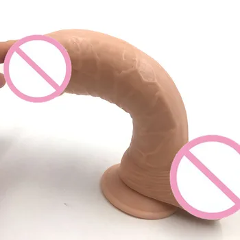 YUELV Mare Realist Penis Cu ventuza Puternica 23x5CM Gigant Artificial Vibratoare Pentru Femei Flexibil Pula Mare Adult Sex Produsele
