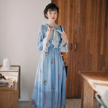 2019 noua moda pentru femei rochie de vară șifon subțire rochii retro